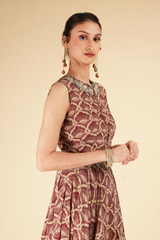 Marsala Leaf Printed Sharara SetDSC07234