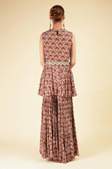 Marsala Leaf Printed Sharara SetDSC07238