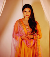 Orange  and Pink Georgette Anarkali Set2