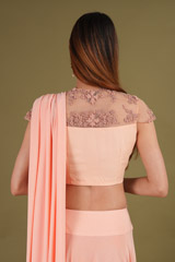 Peach Drape Me Over LehengaDSC00584