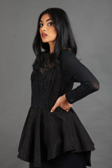 Black Full Sleeve Peplum TopIMG_1871