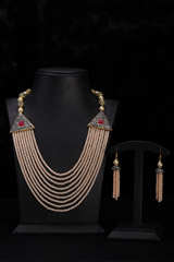 Peach Mutli Layer Necklace Set3585_video
