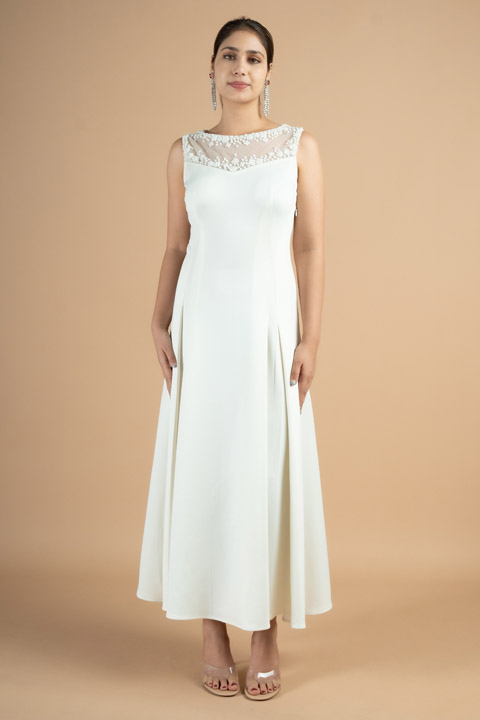 White Pleated Gown