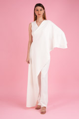 White Draped Jumpsuit