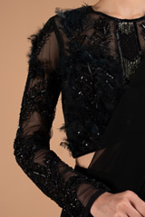 Black Feather Saree GownDSC02121