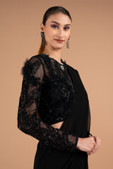 Black Feather Saree GownDSC02125