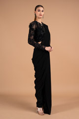 Black Feather Saree GownDSC02126
