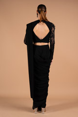 Black Feather Saree GownDSC02128