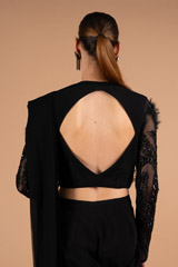 Black Feather Saree GownDSC02130