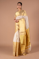 Cotton Saree With broad Gold BorderDSC09816