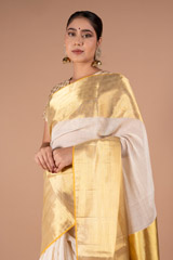 Cotton Saree With broad Gold BorderDSC09817
