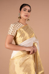 Cotton Saree With broad Gold BorderDSC09818