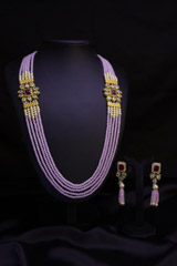 Pink Set with Floral Kundan Motif