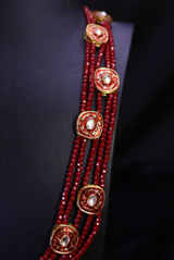 Maroon Multi String Necklace Set