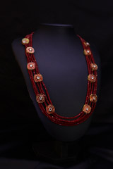 Maroon Multi String Necklace Set