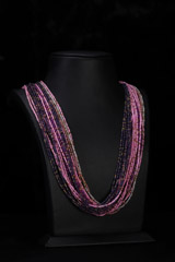 Pink And Purple Beaded Necklace SetIMG_9956