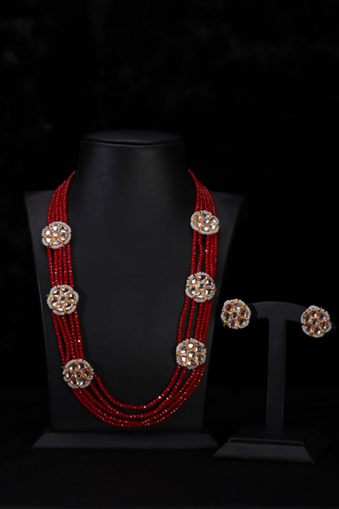 Maroon Beaded Necklace