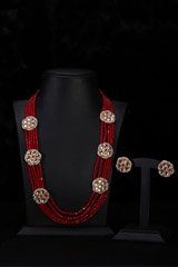 Maroon Beaded Necklace