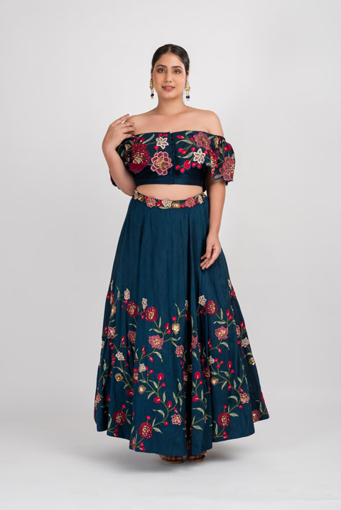 Royal Blue Top Bottom Set