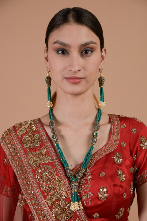 Green Multi Beaded Necklace