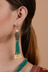 Green Multi Beaded Necklace_DTR3937