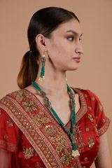 Green Multi Beaded Necklace_DTR3938