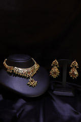 Jadau Set With Red & Green Beads