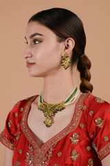 Golden Jadau Necklace Set_DTR3373