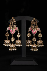 Minakari And Pearls  Earrings