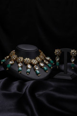 Emerald Green Kundan Set
