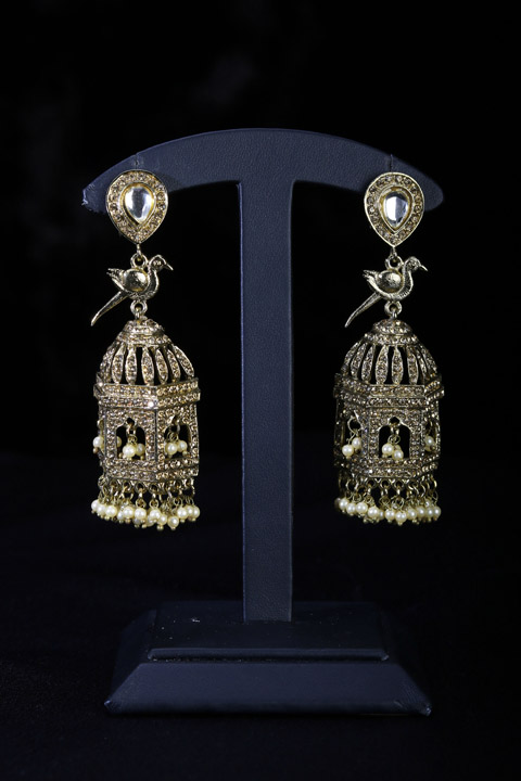 Pearl And Stone Earrings