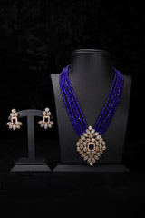 Blue Multi String Necklace Set