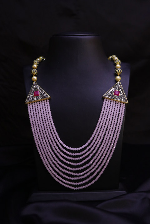 Pink Multi-Layer Neckpiece Set