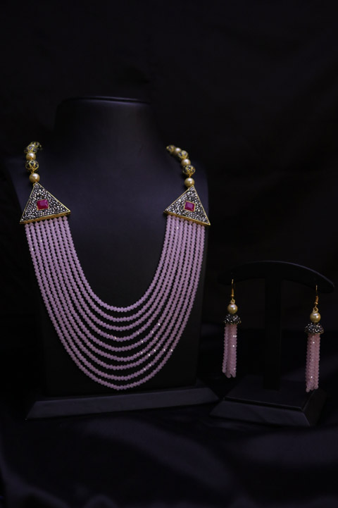 Pink Multi-Layer Neckpiece Set
