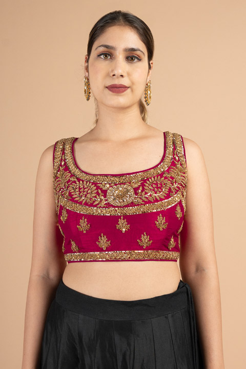 Magenta Zari Blouse