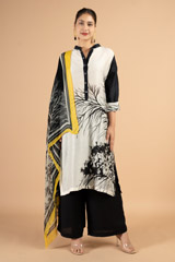 White Mandarin Collar Kurta SetDSC03564