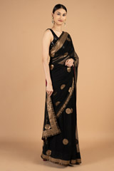 Black  Golden Net SareeDSC03822