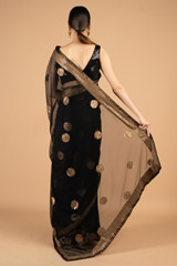 Black  Golden Net SareeDSC03826