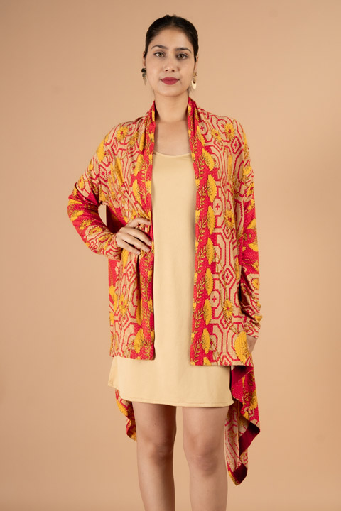 Red Long Flared Jacket