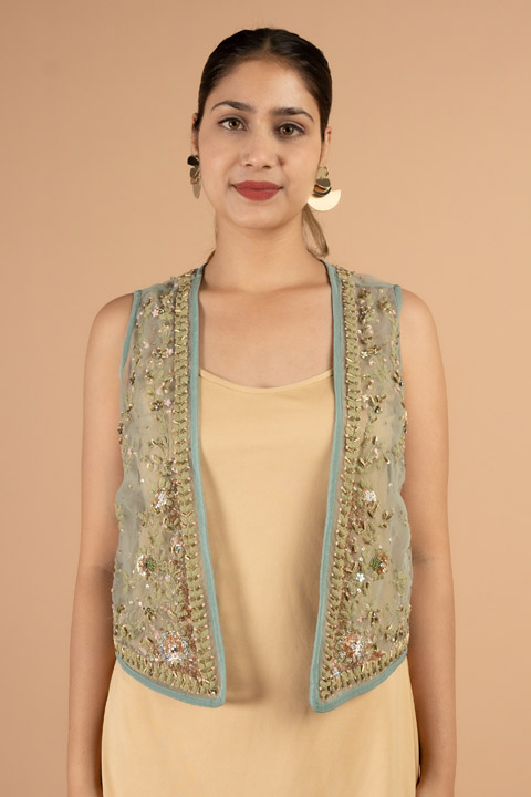 Green Embroidered Jacket