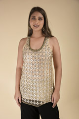 Beige Embroidered Top