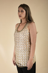 Beige Embroidered Top_DTR1462