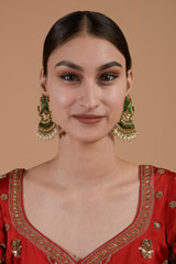 Minakari And Pearls Earrings_DTR3284