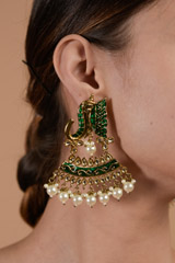 Minakari And Pearls Earrings_DTR3287