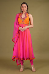Pink Embroidered Anarkali Suit