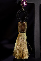 Pink Stud Gold Tassel EarringsIMG_9735