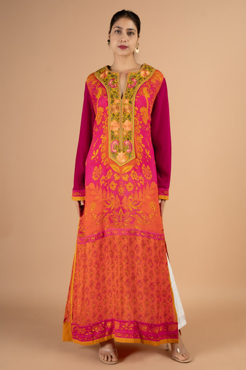 Pink Floral Mist Kurti