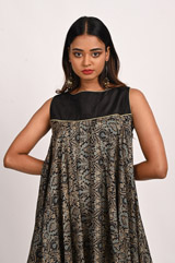 Black Printed Flared KurtiDSC_3405