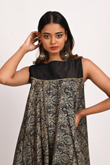 Black Printed Flared KurtiDSC_3410