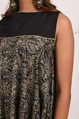 Black Printed Flared KurtiDSC_3411